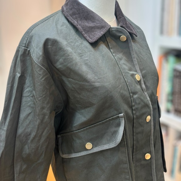 J. Crew New Cropped Barn Jacket in Olive Green - Picture 5 of 9